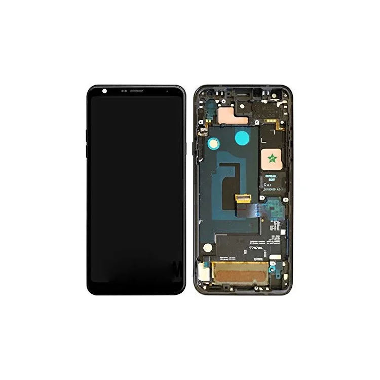 OEM LCD Screen and Digitizer Assembly Part + Frame for LG Q7/Q7+/Q7A Q610 (without Logo) - Black