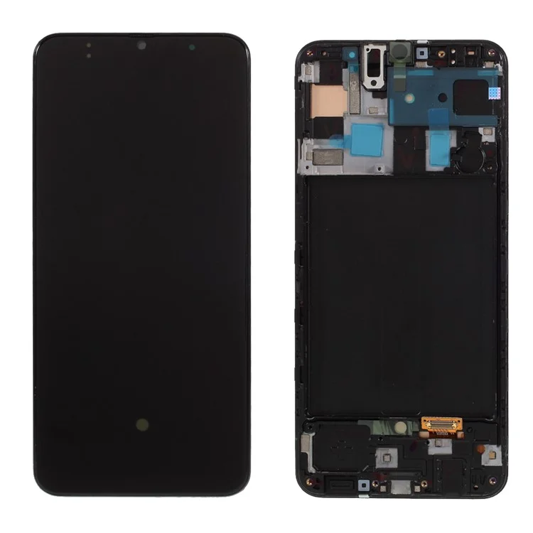 Écran LCD OEM et Numériseur + Partie du Cadre D'assemblage (sans Logo) Pour Samsung Galaxy A50 A505 SM-A505F - le Noir