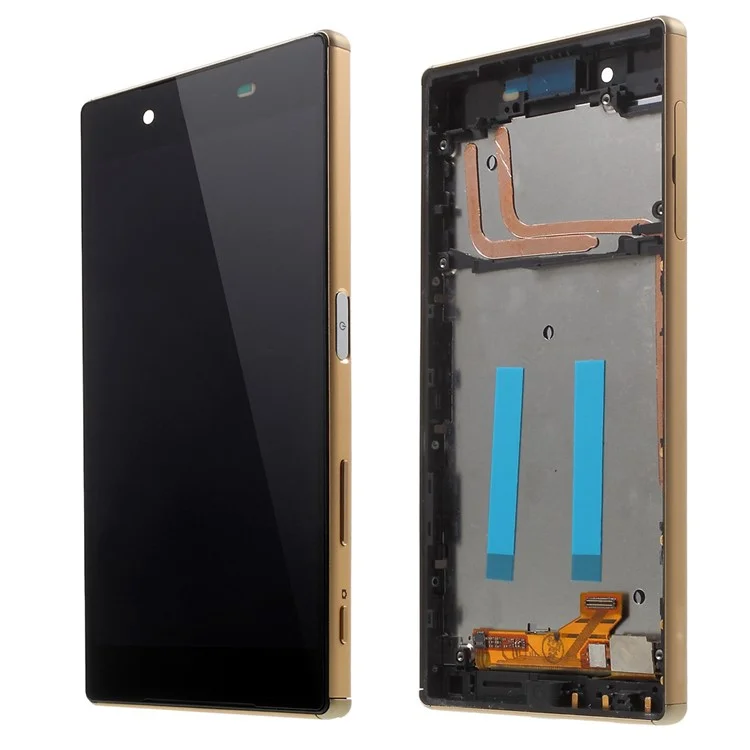 LCD Screen and Digitizer Assembly with Front Housing for Sony Xperia Z5 (OEM material assembly) - Gold Color