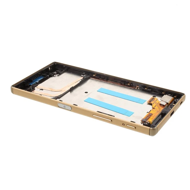 LCD Screen and Digitizer Assembly with Front Housing for Sony Xperia Z5 (OEM material assembly) - Gold Color