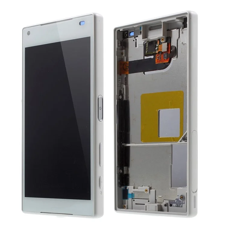 Assemblaggio di Schermo e Digitalizzatore LCD Con Alloggiamento Anteriore Per Sony Xperia Z5 Compact (materiale Oem) - Bianca