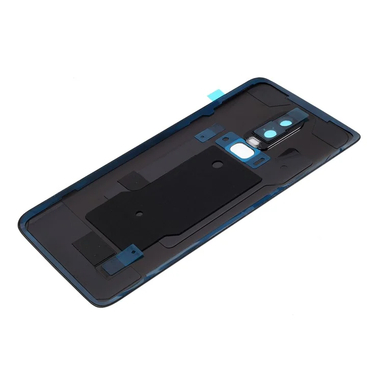 Pour le Couvercle de Boîtier de Batterie OnePlus 6 Pièce de Réparation de Réparation + Couvercle de la Lentille de la Caméra - Metal Black