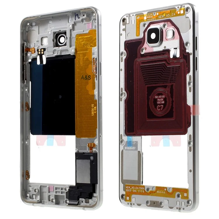 OEM Material Assembly Middle Housing Frame with Small Parts for Samsung Galaxy A5 SM-A510F - Silver Color