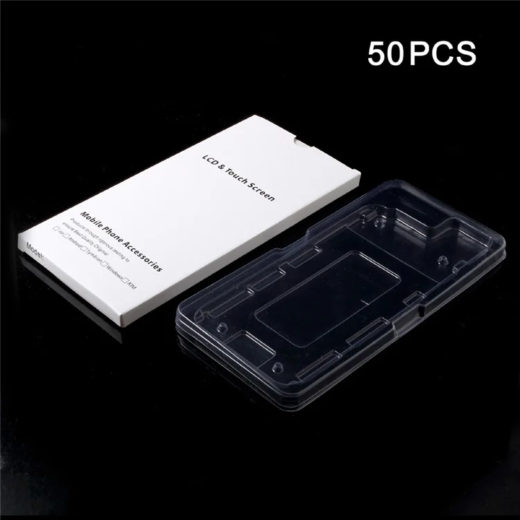 50Pcs/Lot for iPhone 6s Plus / 6 Plus LCD Screen and Digitizer Assembly Package (White Paper Packing Boxes + Plastic Holders)