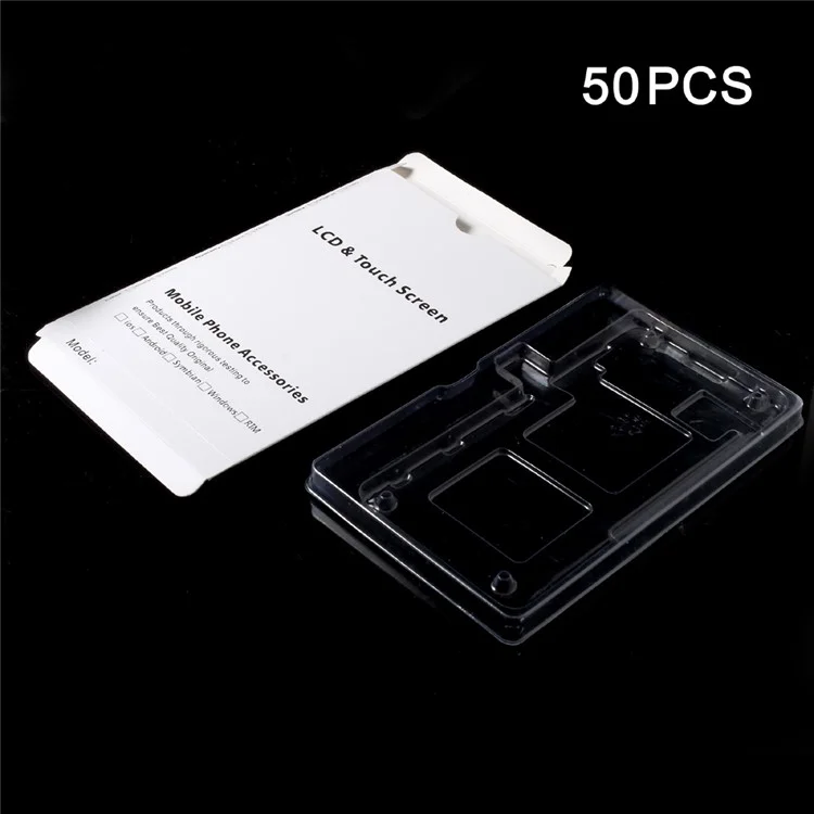 50Pcs/Lot Paper Retail Packaging Box for LCD Screen and Touch Screen with Plastic Inside for iPhone 7 Plus