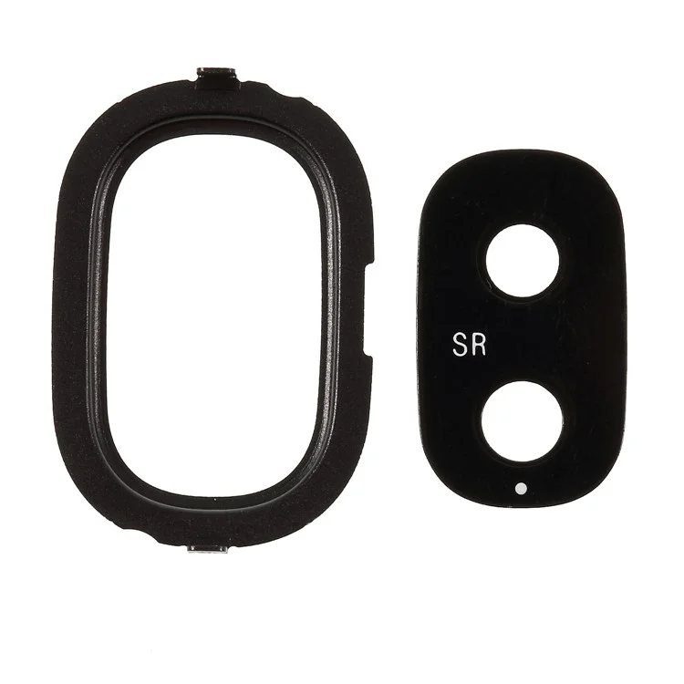 Cubierta de Lente de Cámara Trasera OEM + Lente de Vidrio + Pegatina Adhesiva Para Samsung Galaxy J4 (2018) J400 - Negro