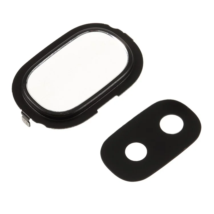 Cubierta de Lente de Cámara Trasera OEM + Lente de Vidrio + Pegatina Adhesiva Para Samsung Galaxy J4 (2018) J400 - Negro