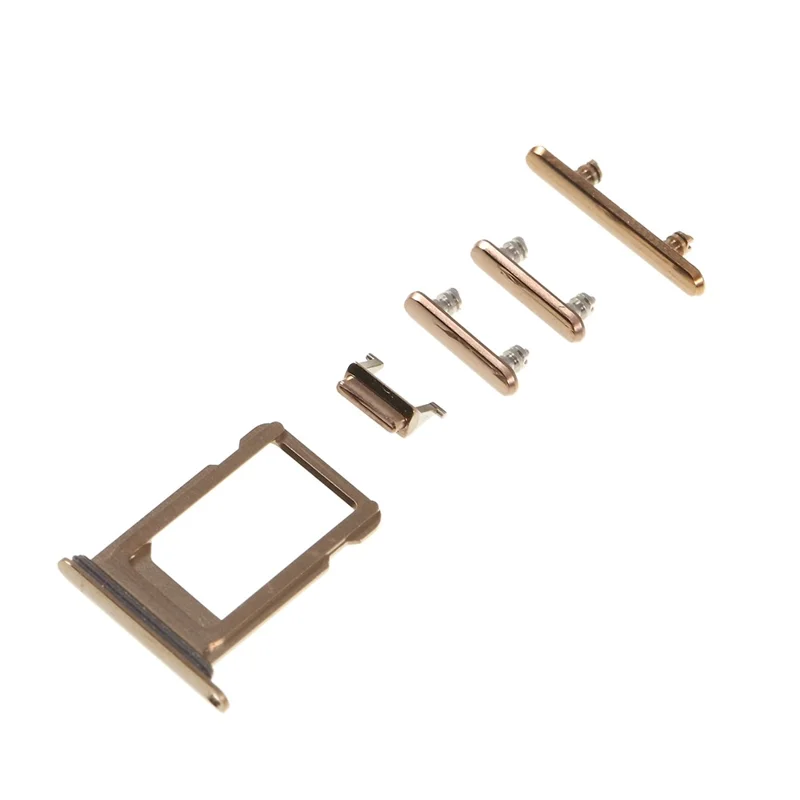OEM Side Button Set for iPhone XS 5.8 inch (Mute / Power / Volume Buttons + SIM Card Tray) - Gold