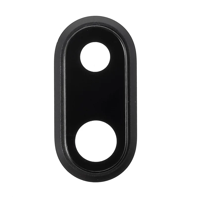 For iPhone 8 Plus 5.5 inch Rear Camera Lens Ring Cover with Glass Lens - Black