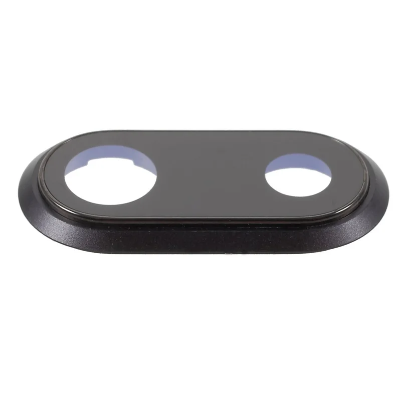 For iPhone 8 Plus 5.5 inch Rear Camera Lens Ring Cover with Glass Lens - Black