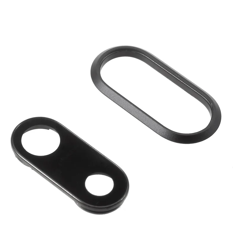 For iPhone 8 Plus 5.5 inch Rear Camera Lens Ring Cover with Glass Lens - Black