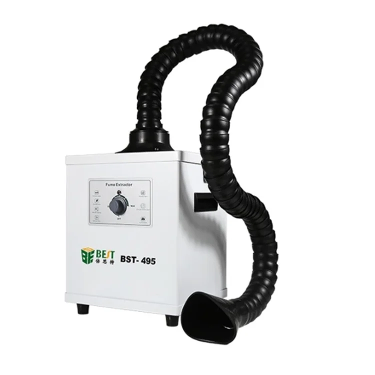 BEST BST-495 150W Purificateur de fumée [Filtration à 3 couches, moteur sans balais] pour la réparation de téléphones, le soudage, le laboratoire, etc. - Tension : 110V