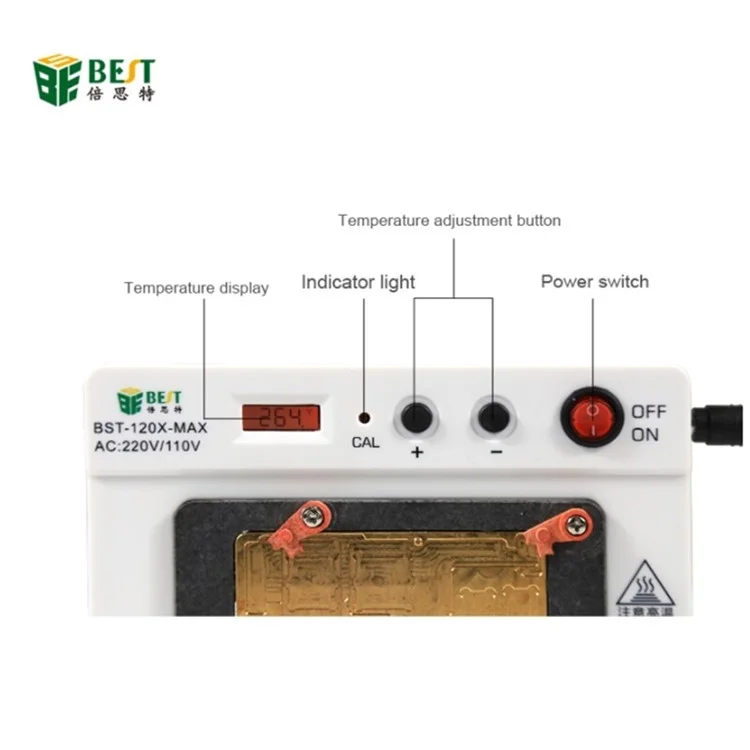 Meilleure Station De Chauffage 3 En 1 BST-120X-MAX 110-220V 3 En 1 Pour IPhone X / XS / XS Mâché Carboard Chauffage Démontage De Chauffage