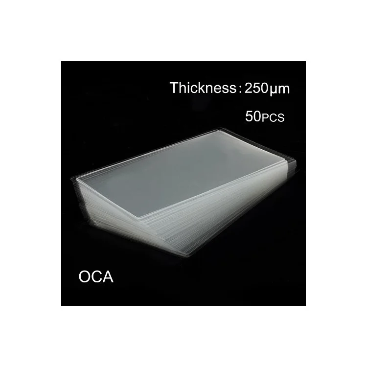 50pcs OCA Óptico Clear Adhesive Sticulador de Doble Lado Para Ipad Air 2 Digitizador Lcd, Espesor: 0.25 mm