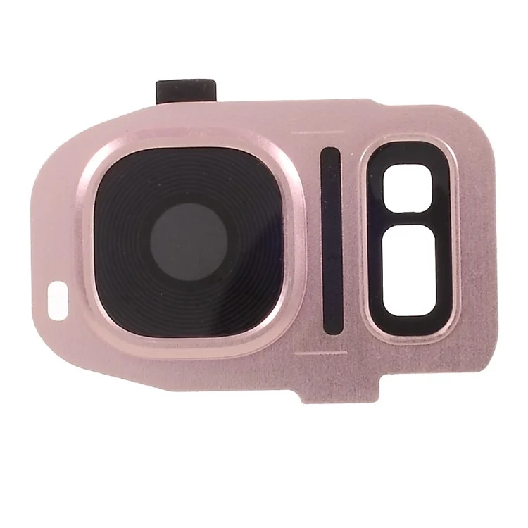 OEM Camera Lens Ring Part + Flashlight Glass + Adhesive Sticker for Samsung Galaxy S7 G930 / S7 edge G935 - Rose Gold Color