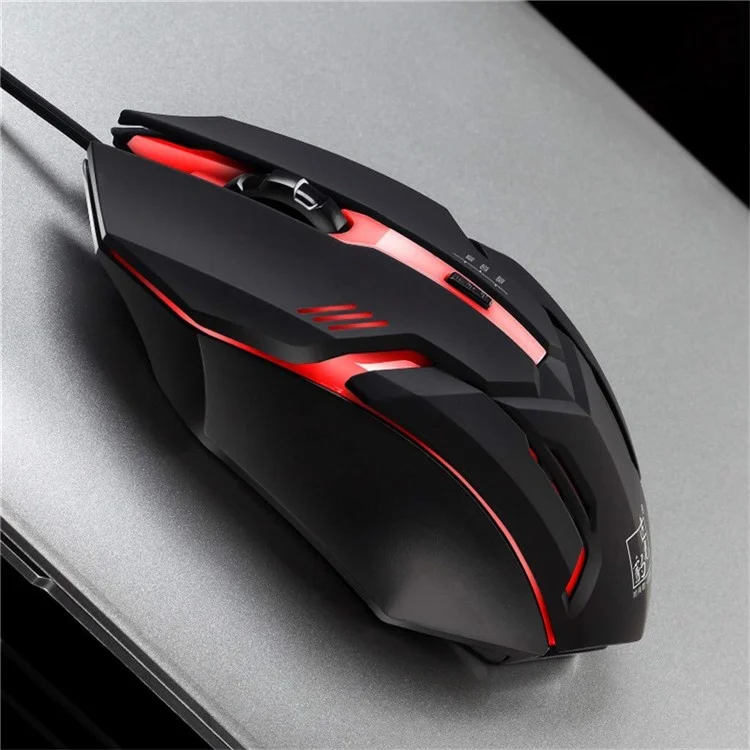 K2 Colorful LED Light 4-Button 2400DPI Optical USB Wired Gaming Mouse