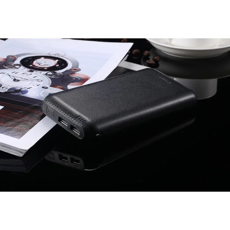 CAGER B20000 20000mAh Dual USB External Power Bank for iPhone iPad Samsung LG - Black