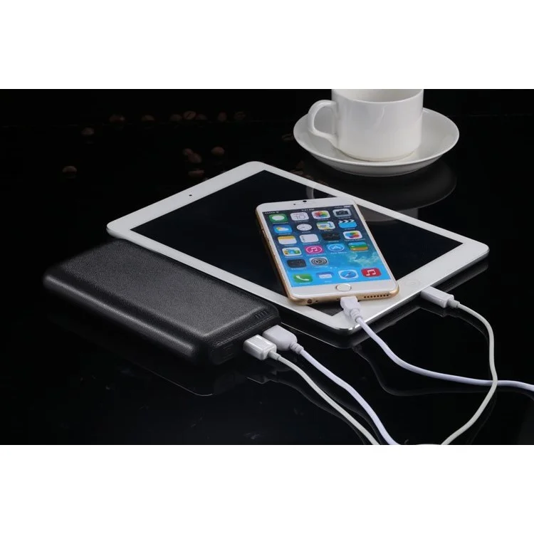 CAGER B20000 20000mAh Dual USB External Power Bank for iPhone iPad Samsung LG - Black