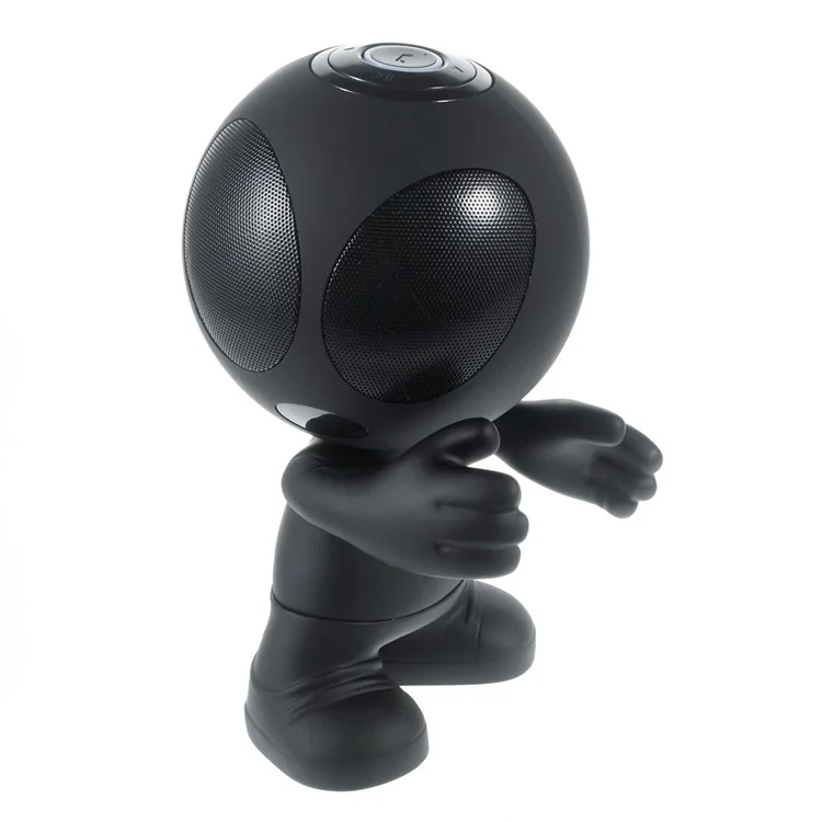 Alien Shape Portable Bluetooth Speaker Support Line-in/TF Card/FM for iPhone - Black