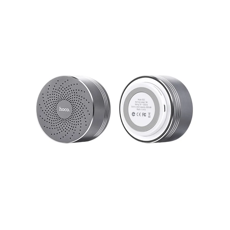 HOCO BS5 Swirl Wireless Speaker Support Hands-free Mic / TF Card / Aux-in - Grey