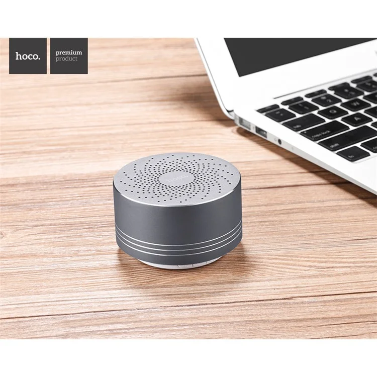 HOCO BS5 Swirl Wireless Speaker Support Hands-free Mic / TF Card / Aux-in - Grey