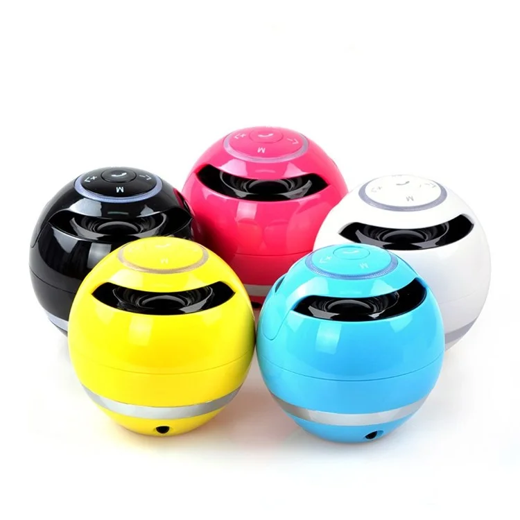 Mini Ball Shape Wireless Bluetooth Speaker Subwoofer FM Radio Speaker with Mic for iPhone Samsung - Rose