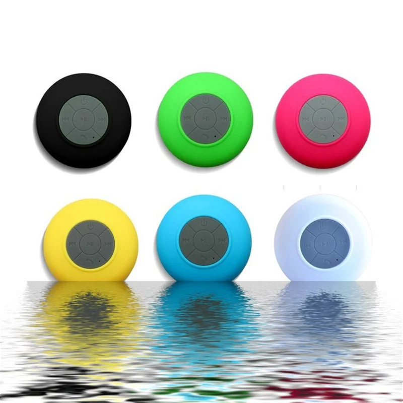 Suction Cup Mini Wireless Bluetooth-compatible Speaker Hands-free Call IPX4 Waterproof Shower Loudspeaker for iPhone 7/7 Plus etc. - Green