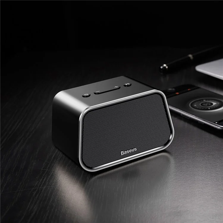 BASEUS Encok E02 Trapezoid Mini Bluetooth Speaker Support U Disk / TF Card /Aux Input - Black