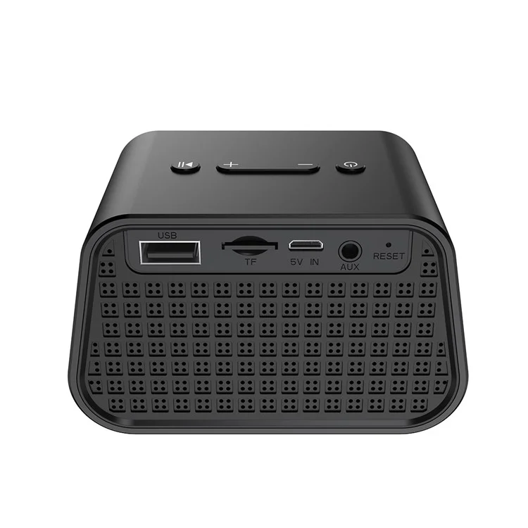 BASEUS Encok E02 Trapezoid Mini Bluetooth Speaker Support U Disk / TF Card /Aux Input - Black