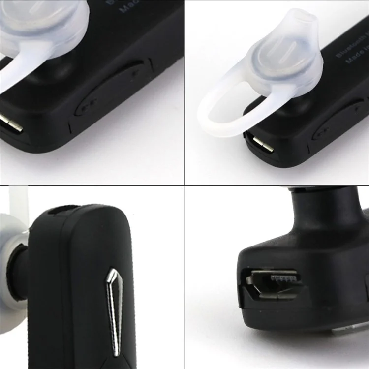 168 Universal Bluetooth 4.0 Wireless Headset Music Stereo Earpiece with Built-in Mic for iPhone Samsung Huawei - Black