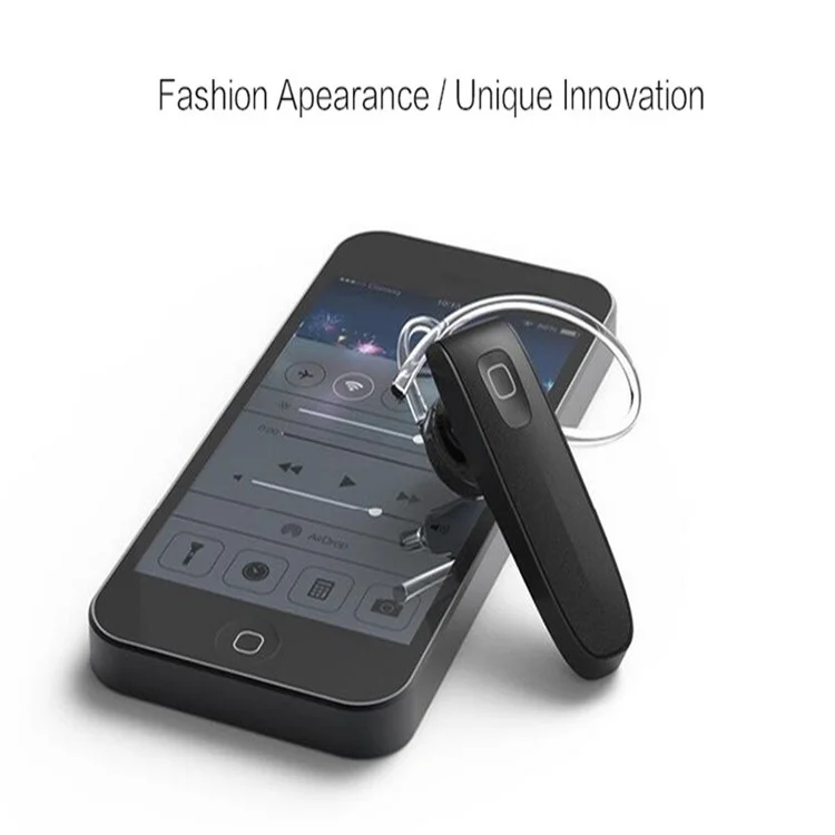 B1 Bluetooth 4.0 Wireless Headset Noise-cancelling Mono Earphone with Ear Hook - Black