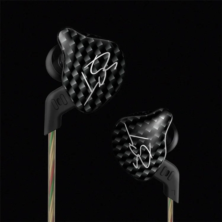 KZ ZST Armature Dual Driver In-ear Earphone Detachable Cable Mega Bass Headset WITHOUT Mic - Carbon Fiber