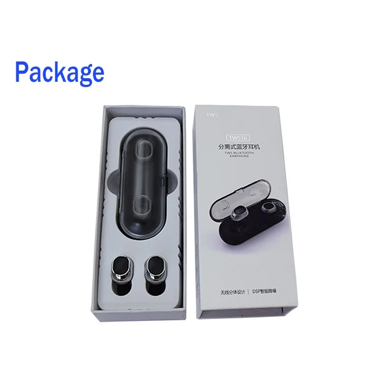 TWS16 Mini Bluetooth 4.2 Earphones Wireless In-ear Headset with Charging Storage Box - Black