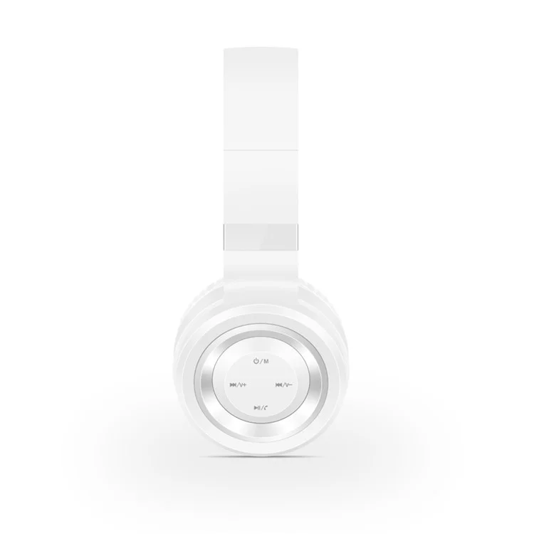 PICUN P6 Portable Wireless Bluetooth 4.0 TF Card On-ear Stereo Comfortable Headphones - White / Silver Color