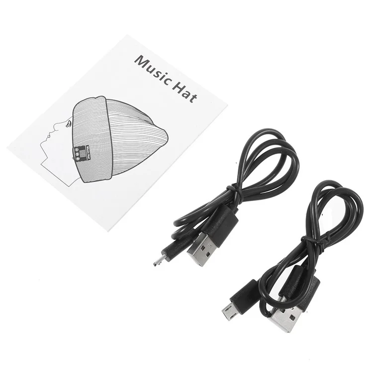 Grid Pattern Knitted Hat Cap Built-in Wireless Bluetooth Headphone & Microphone Support TF Card - Dark Blue
