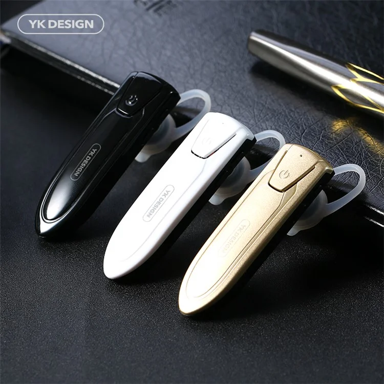 YK K4 In-ear Earhook Wireless Bluetooth Stereo Headset Handsfree Headphone - Black