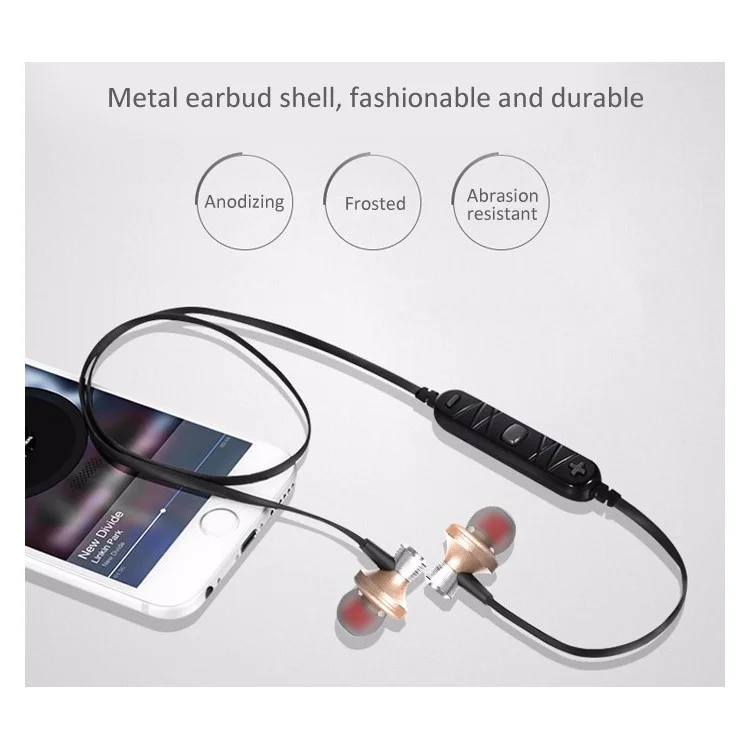 AWEI A860BL Sports Stereo Wireless Bluetooth V4.0 In-ear Headphone with Mic - Gold Color