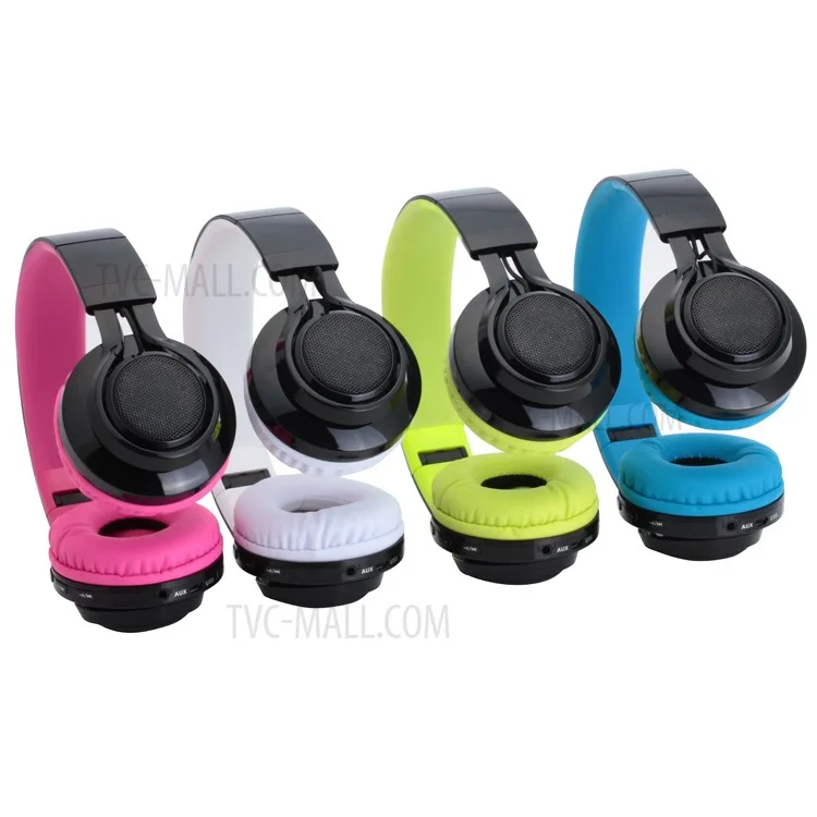 ROMIX LED Bluetooth Over-ear Stereo Headphone Support AUX-in/Mic/TF Card - White