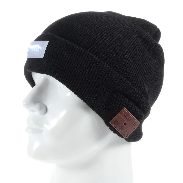 Wireless Bluetooth Headphone Hat Knitted Warm Beanie with 5-LED Light