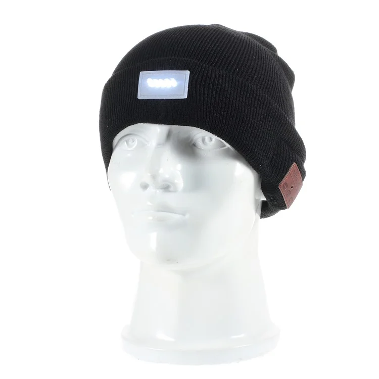Wireless Bluetooth Headphone Hat Knitted Warm Beanie with 5-LED Light