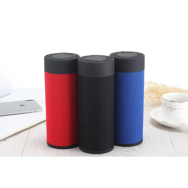 T4 Cylinder Shaped Portable Outdoor Wireless Bluetooth Speaker Support FM/TF Card/Aux-in - Black