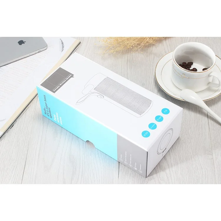 T4 Cylinder Shaped Portable Outdoor Wireless Bluetooth Speaker Support FM/TF Card/Aux-in - Black