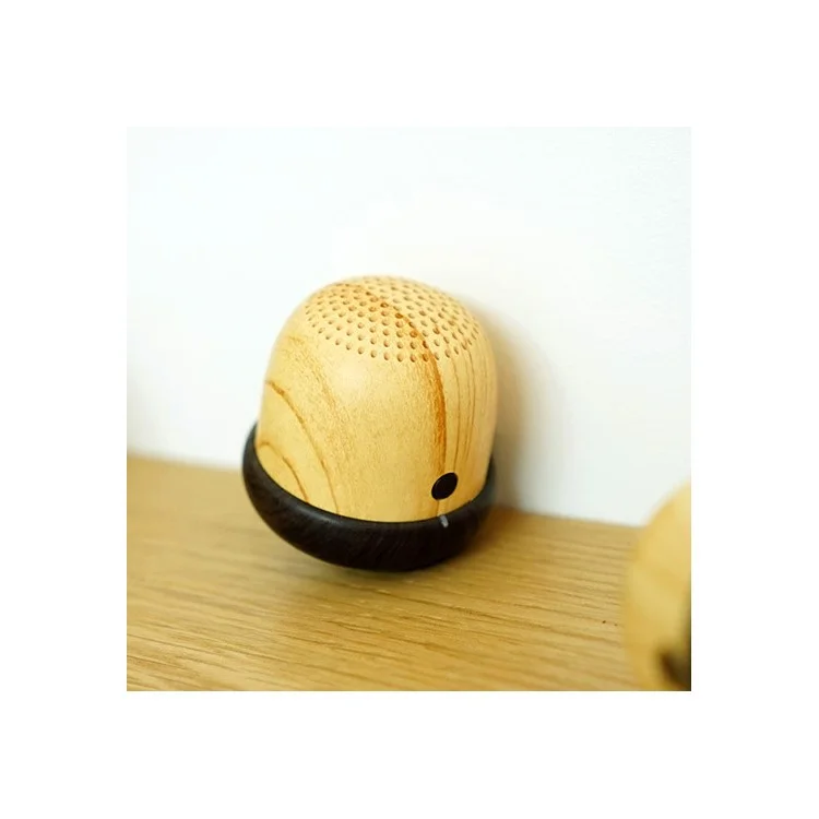 Mini Wood Grain Nut Shape Wireless Bluetooth Speaker with Sling