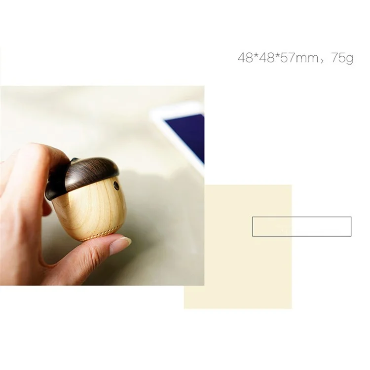 Mini Wood Grain Nut Shape Wireless Bluetooth Speaker with Sling