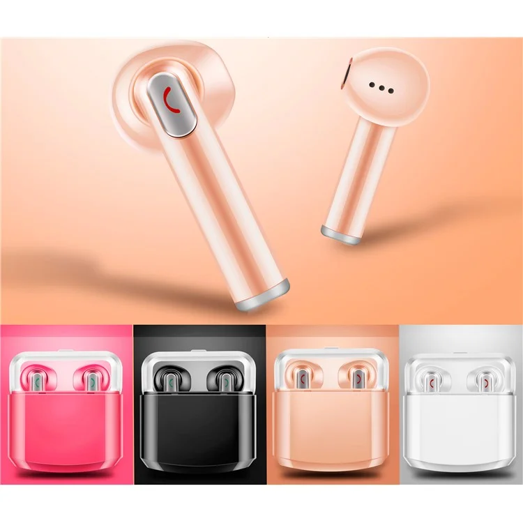 BTH-X8 TWS Mini Wireless Stereo Bluetooth Earphones with Charging Case Box - Black