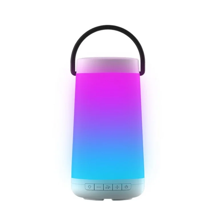 NR2000 Colorful Subwoofer Bluetooth Speaker with Mic Support FM/TF Card/Aux-in - White