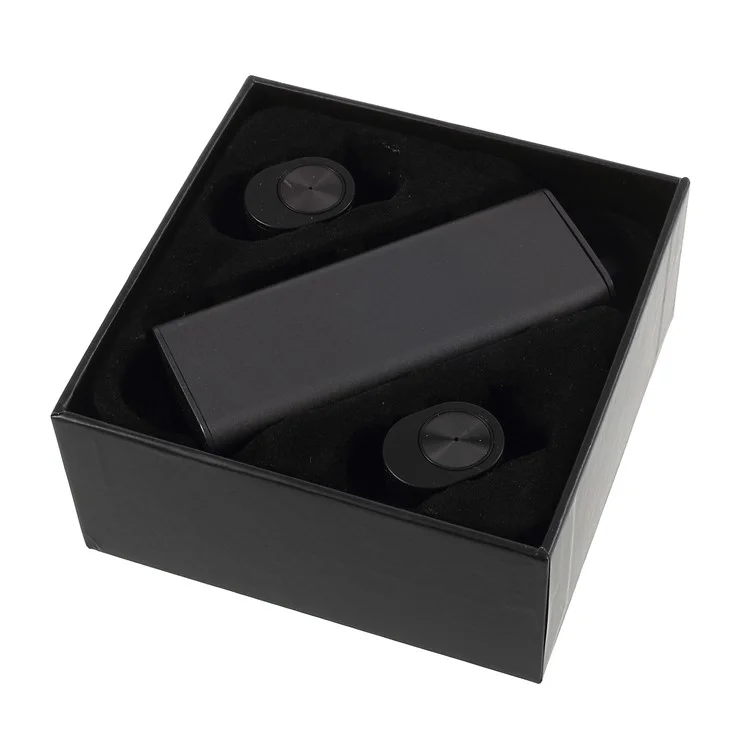 TWS GW10 Double Stereo Bluetooth Mini Headset with 450mAh Charging Dock - Black