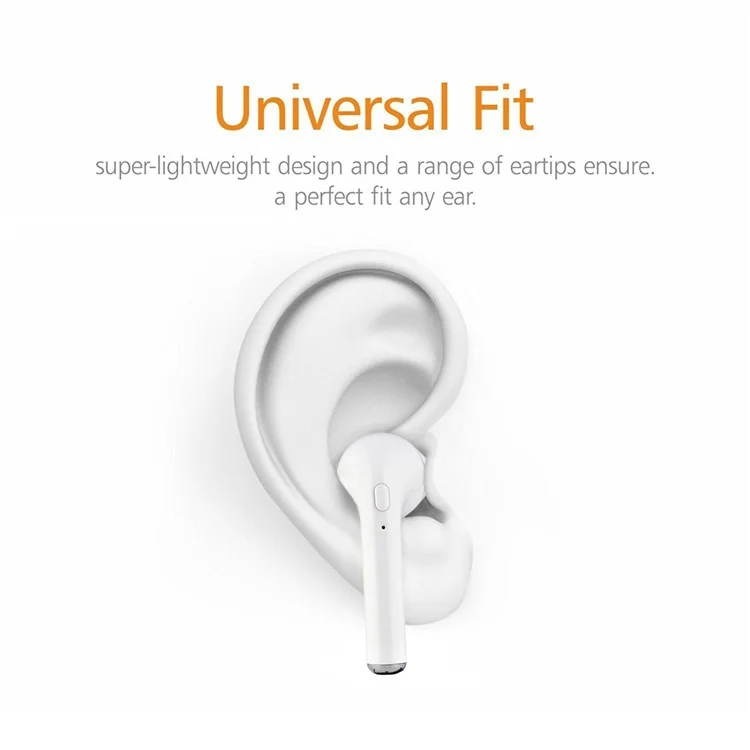 i7 TWS In-ear Wireless Bluetooth 4.1 Stereo Double Headphones with Charging Case for iPhone Samsung  - White