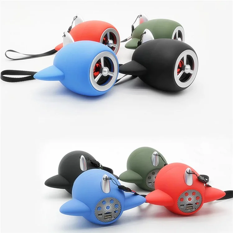 NR1015 Airplane Propeller Shape Portable Mini Bluetooth Speaker Support TF Card/U Disk/FM - Black