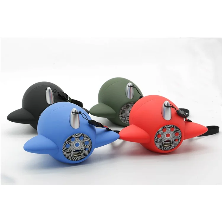 NR1015 Airplane Propeller Shape Portable Mini Bluetooth Speaker Support TF Card/U Disk/FM - Black